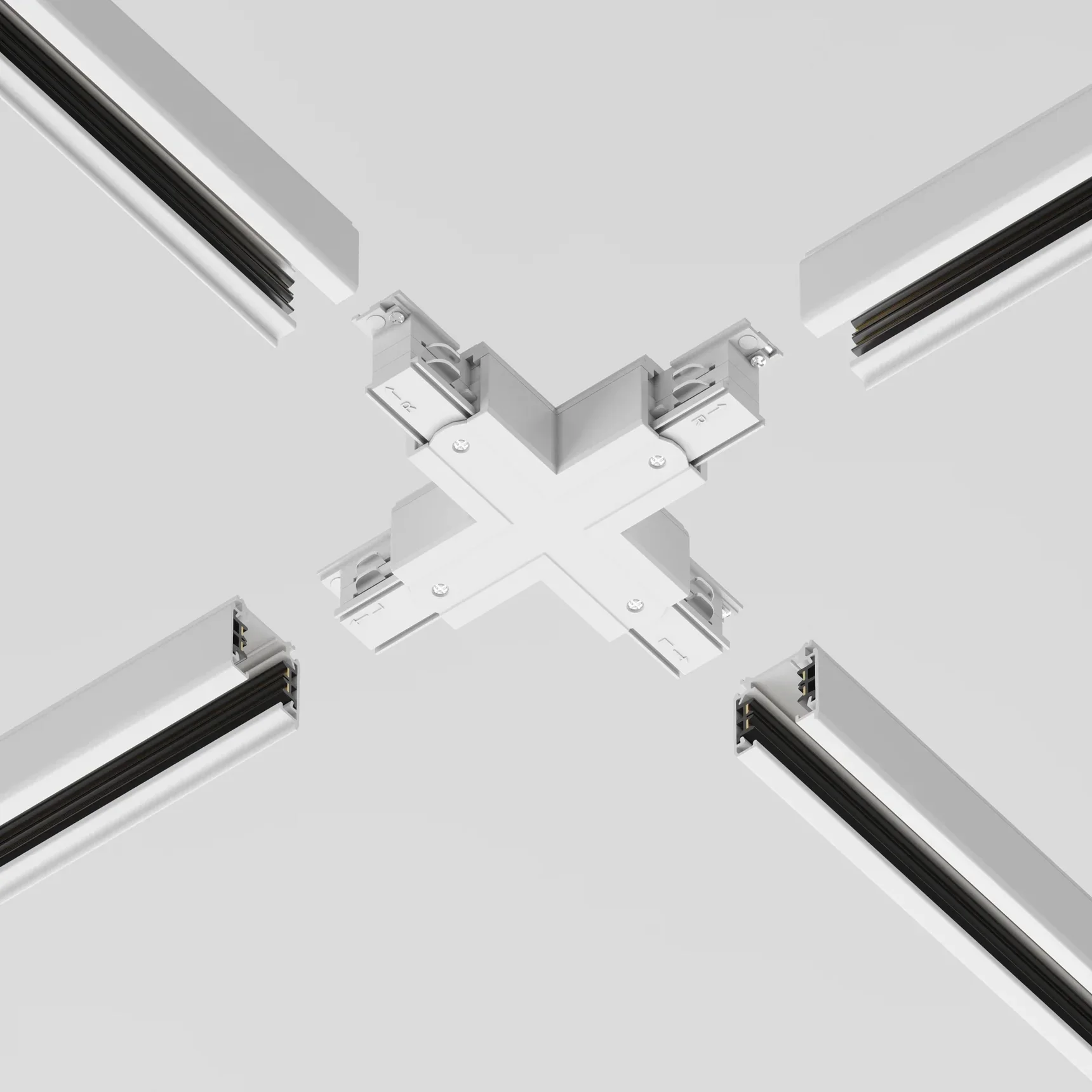 Коннектор Х-образный Trinity белый, TRA005CX-31W