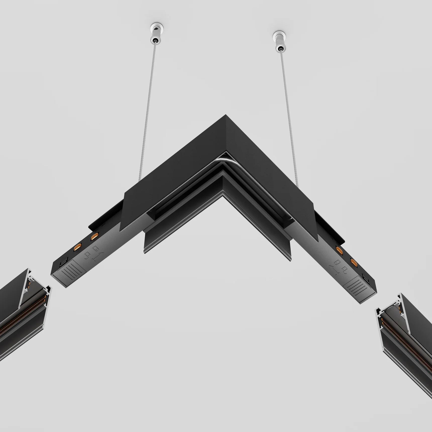 Коннектор питания угловой 15см Exility черный TRA034CPC-42B-15