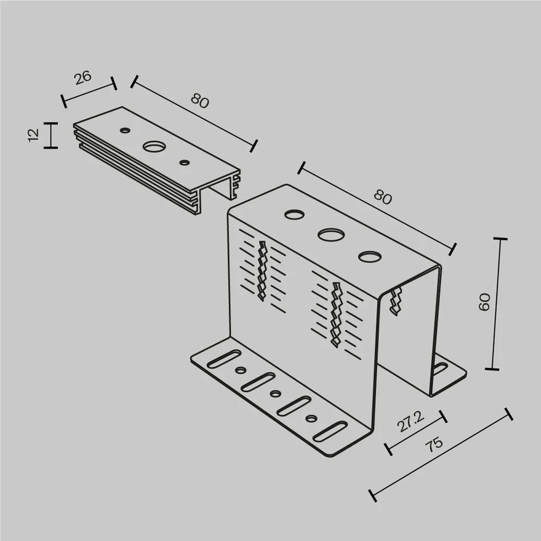 Крепеж для установки шинопровода Exility в деревянный потолок, TRA034HCB