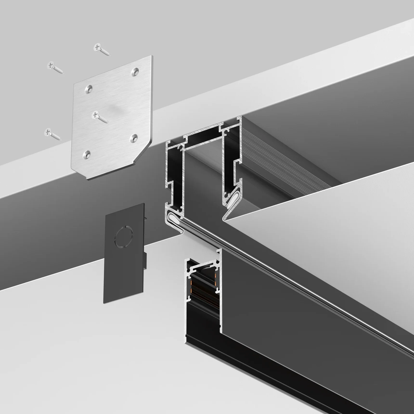 Профиль для монтажа Exility в натяжной ПВХ потолок, 2м, TRA034MP-212S(N)