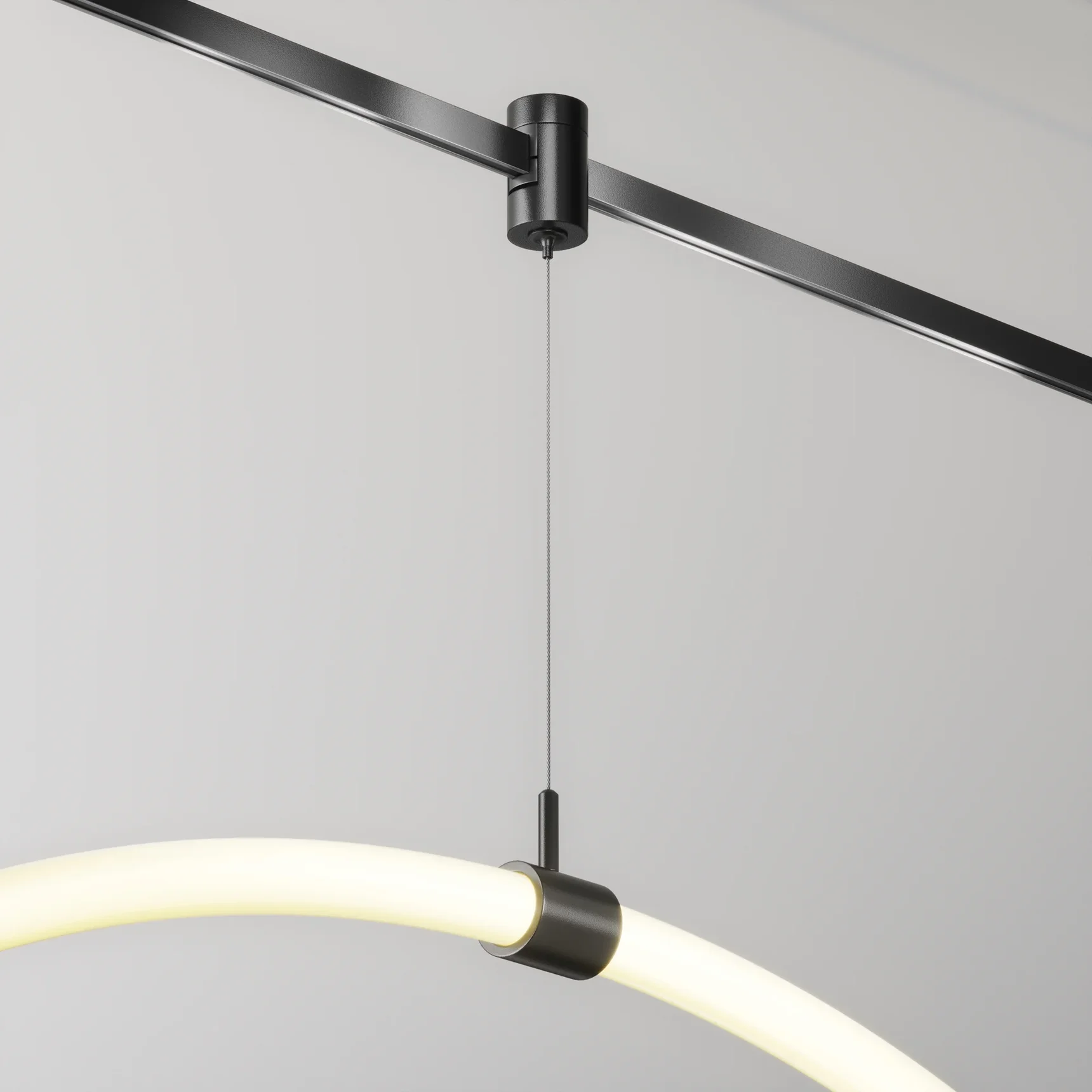 Коннектор с тросовым подвесом Tau в шинопровод Flarity черный, TRA154SW-1B