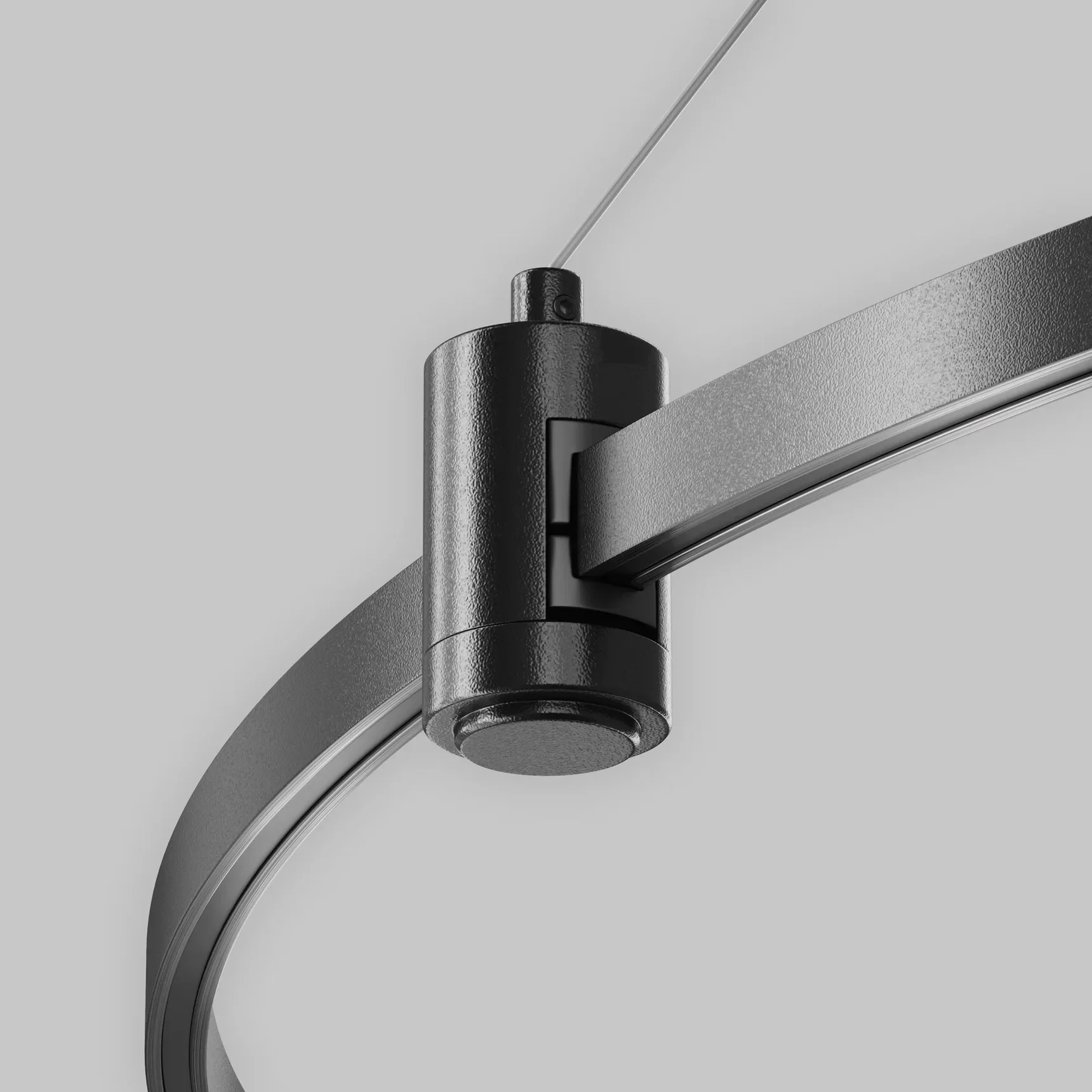 Подвесной набор с основанием под блок питания для круглого шинопровода Flarity черный, TRA154SW-BB-R-B