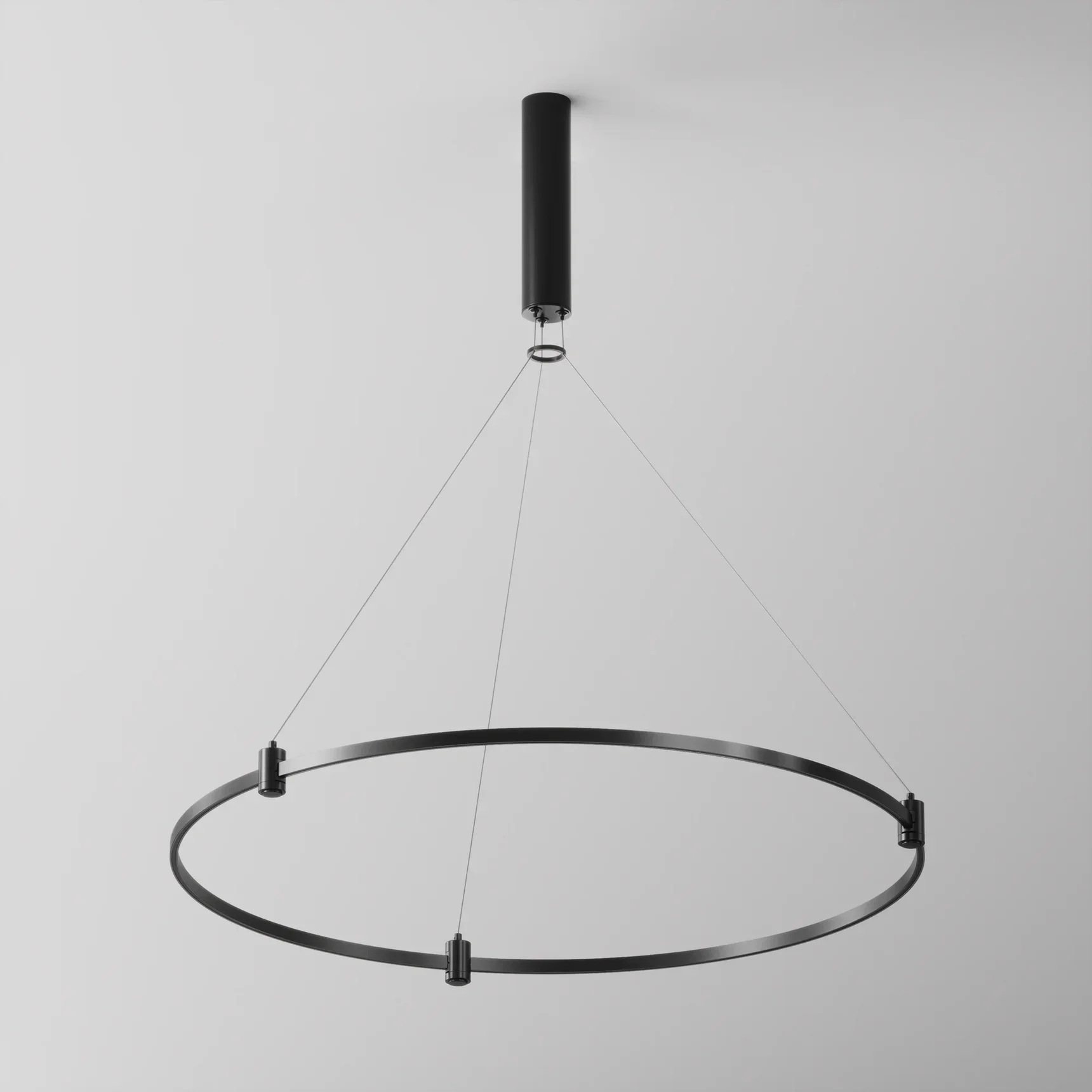 Подвесной набор с основанием под блок питания для круглого шинопровода Flarity черный, TRA154SW-BB-R-B