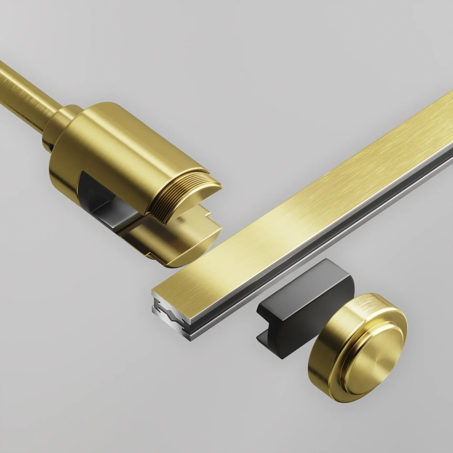 Крепление настенное Wall одинарное удлиненное Flarity латунь, TRA155CW-SL1-BS