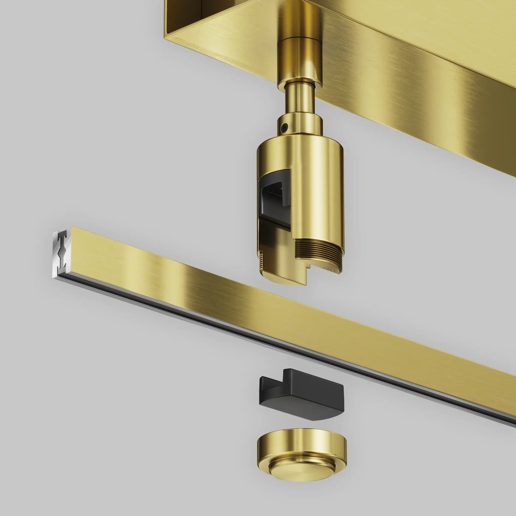 Основание потолочное Short для блока питания с вводом питания Flarity латунь, TRA156C-BB1-BS