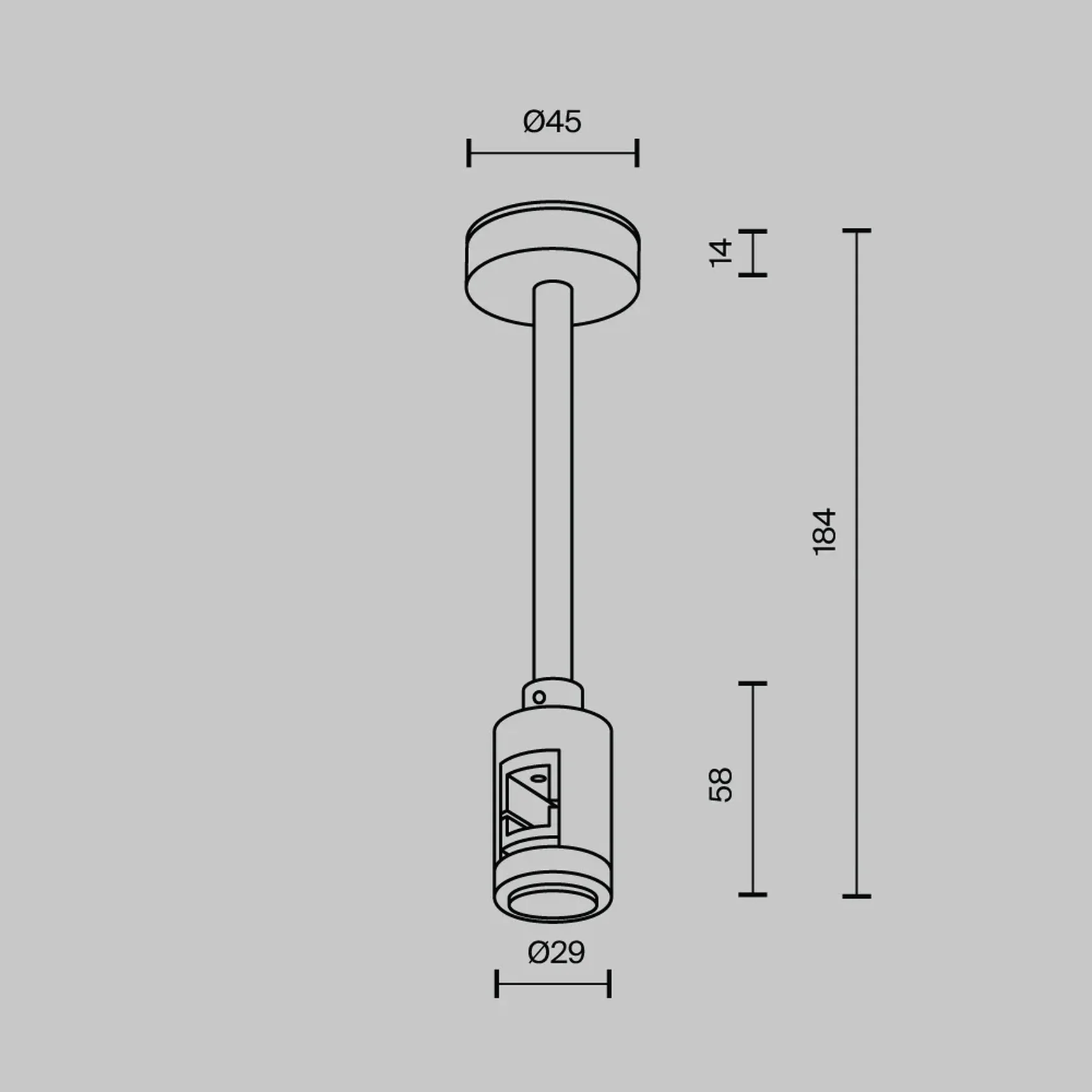 Крепление потолочное Short одинарное 138мм Flarity черный, TRA156C-SL1-B
