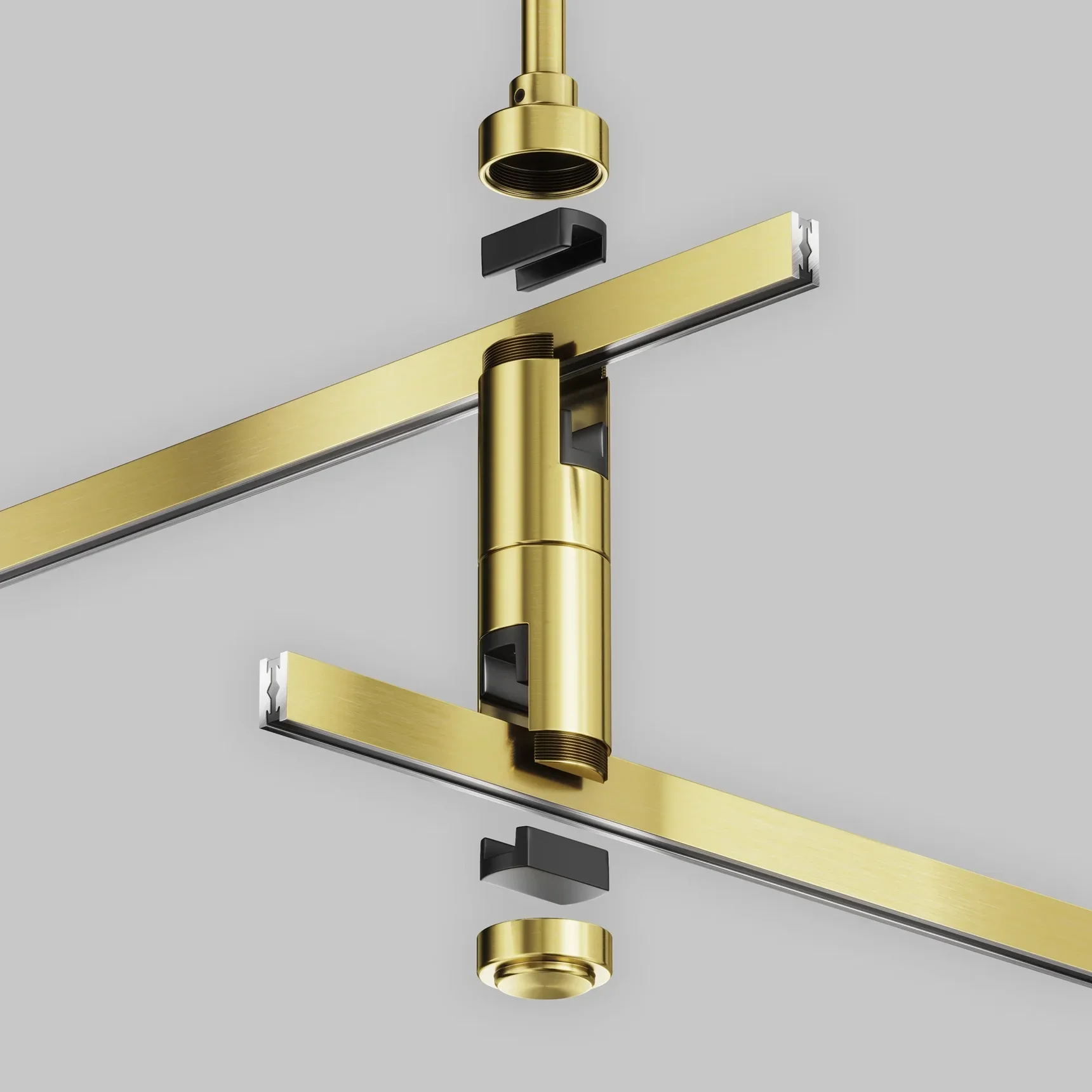 Крепление потолочное Long двойное 700мм Flarity латунь, TRA159C-D1-BS