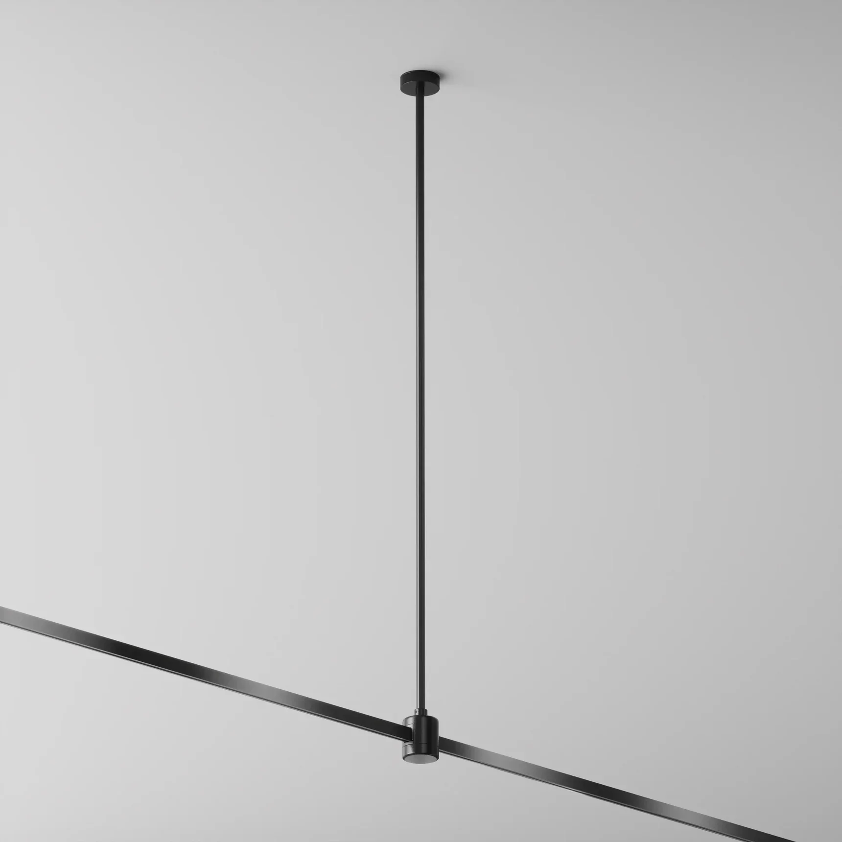 Крепление потолочное Long 760мм с прямым коннектором питания Flarity черный, TRA159C-IPCL1-B