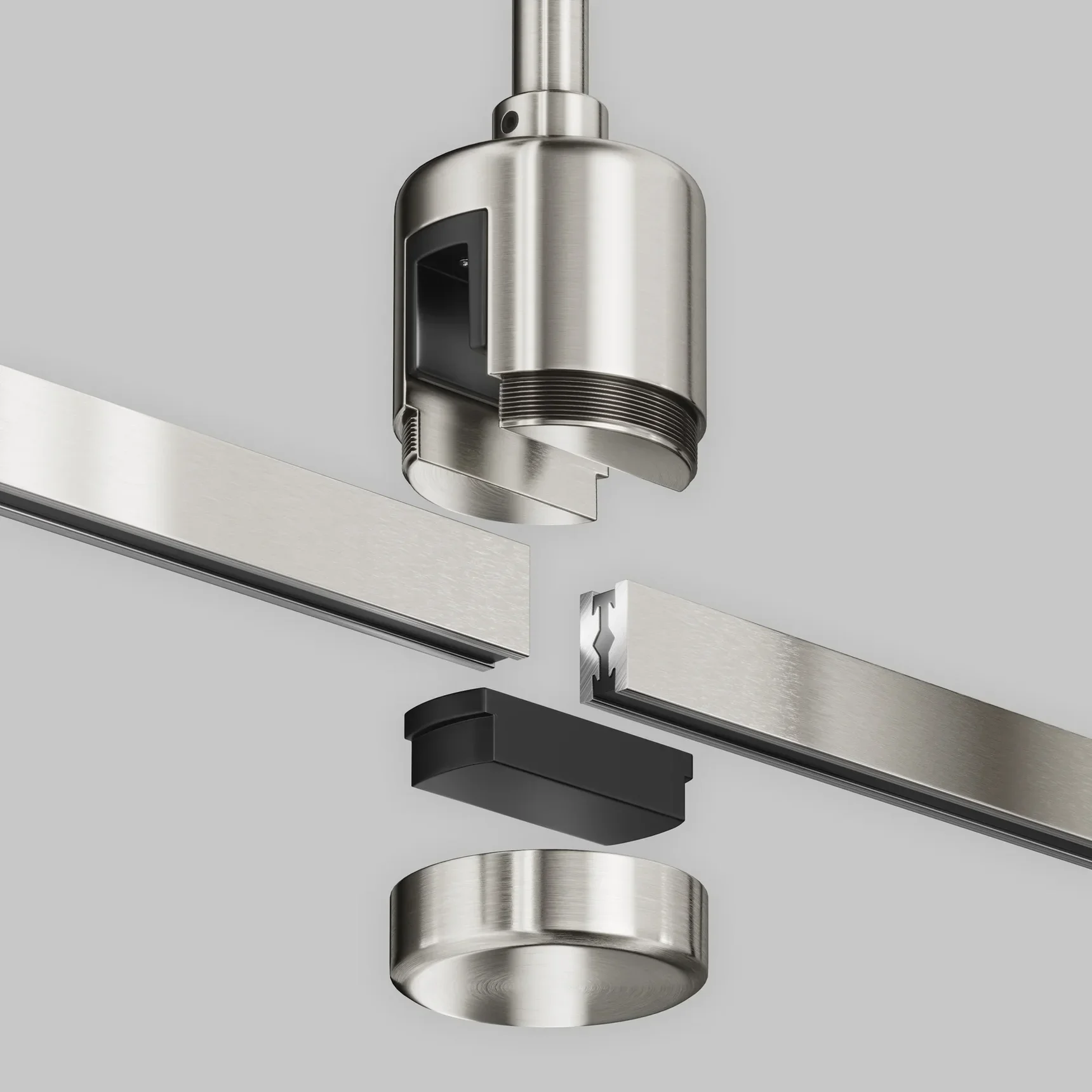 Крепление потолочное Long 760мм с прямым коннектором питания Flarity платина, TRA159C-IPCL1-PT