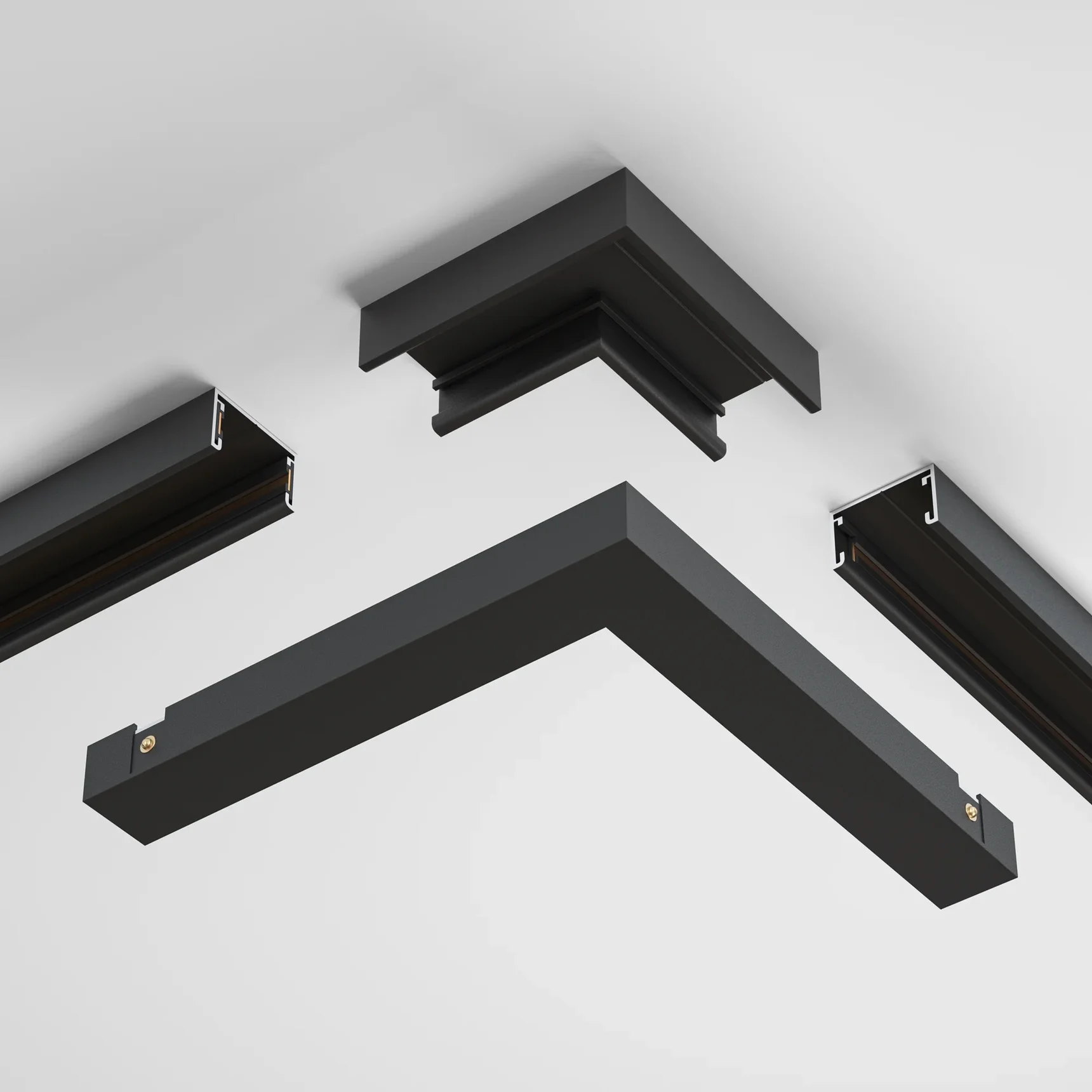 Коннектор угловой, накладной Basity, черный, TRA172CL-11B