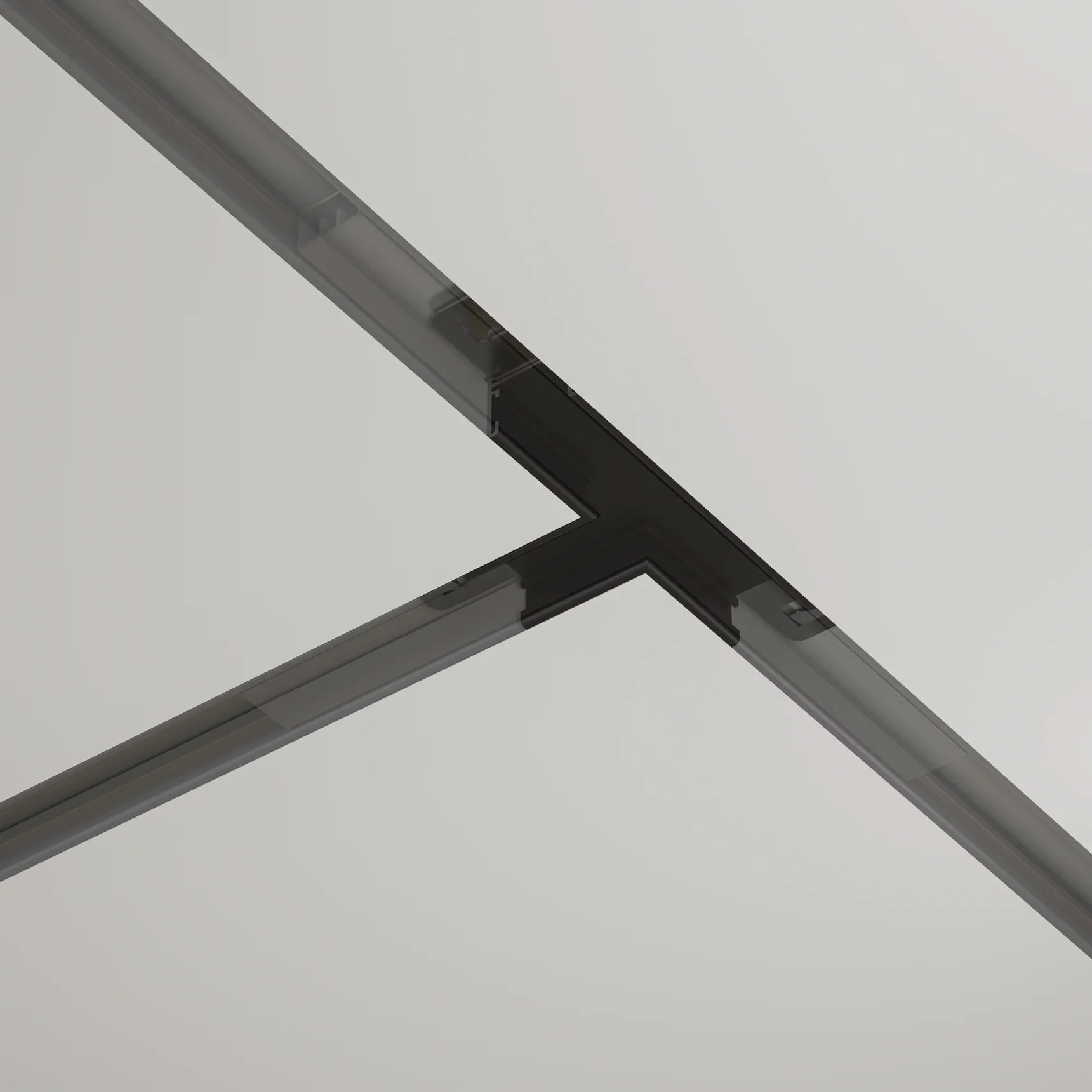 Т- образный коннектор встраиваемый под ГКЛ 12,5 мм Basity, черный, TRA172CT-12B