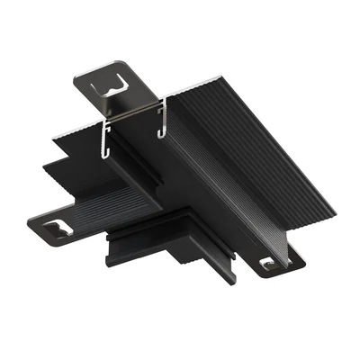 Т- образный коннектор встраиваемый под ГКЛ 12,5 мм Basity, черный, TRA172CT-12B