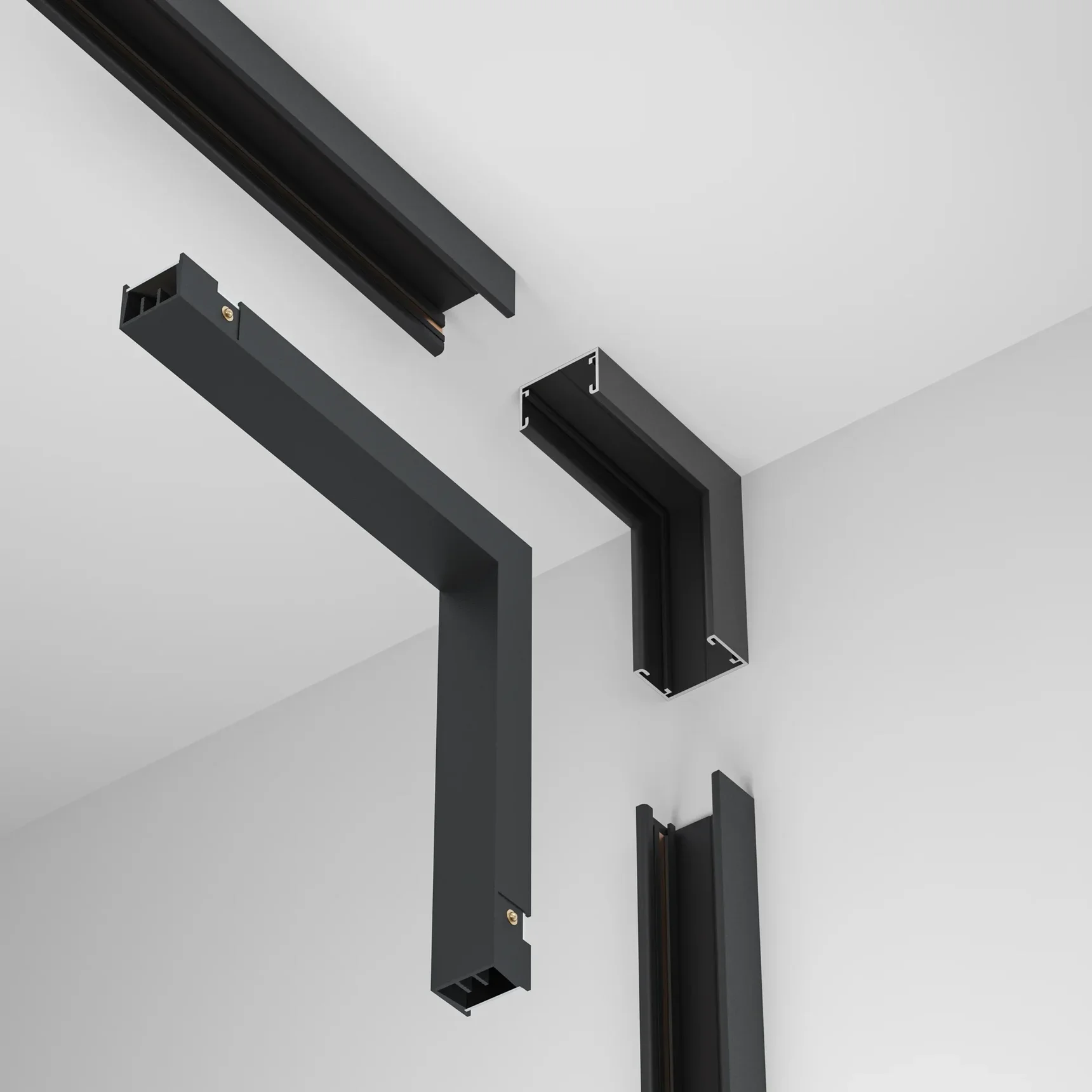 Коннектор угловой внутренний, накладной Basity, черный, TRA172ICL-11B