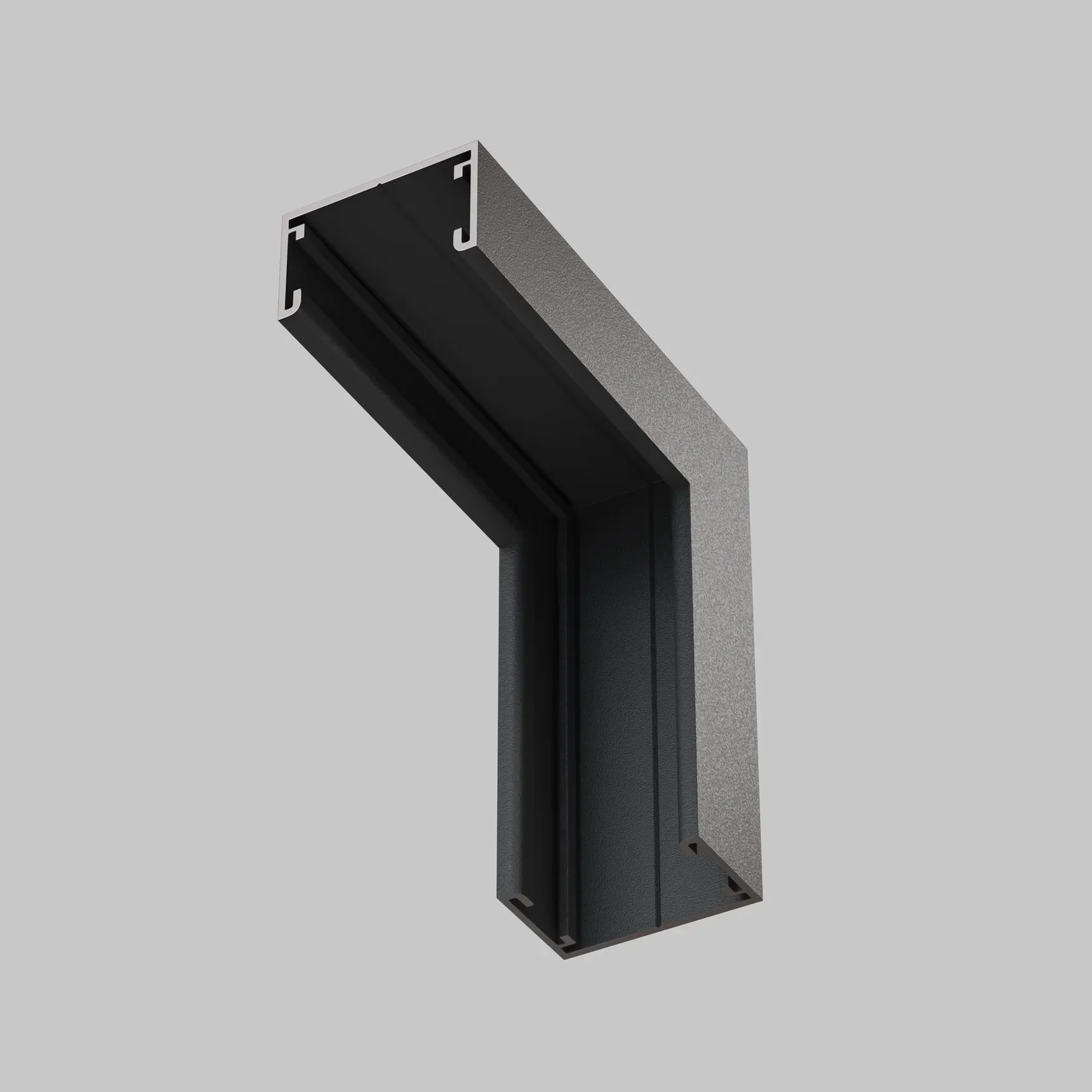 Коннектор угловой внутренний, накладной Basity, черный, TRA172ICL-11B