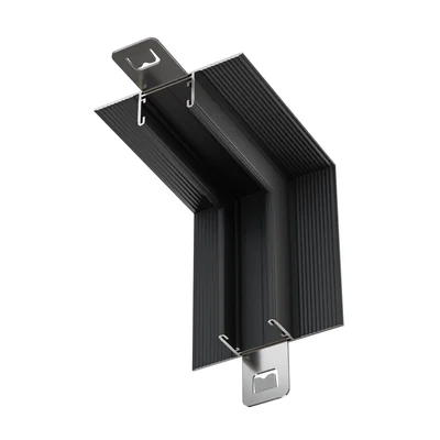 Коннектор угловой внутренний, встраиваемый под ГКЛ 12,5 мм Basity, черный, TRA172ICL-12B