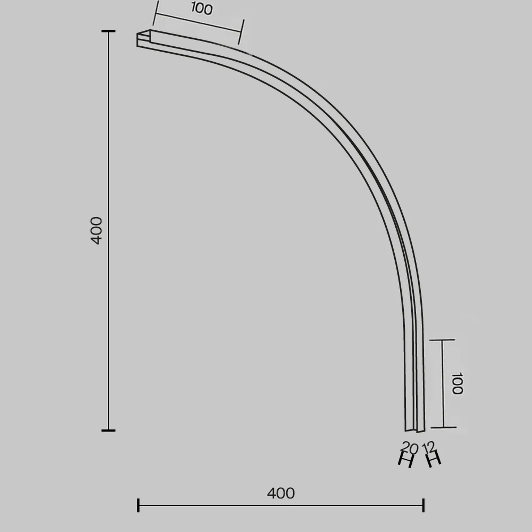 Коннектор радиусный внутренний R300 Basity, черный, TRA172ICL-R300-11B