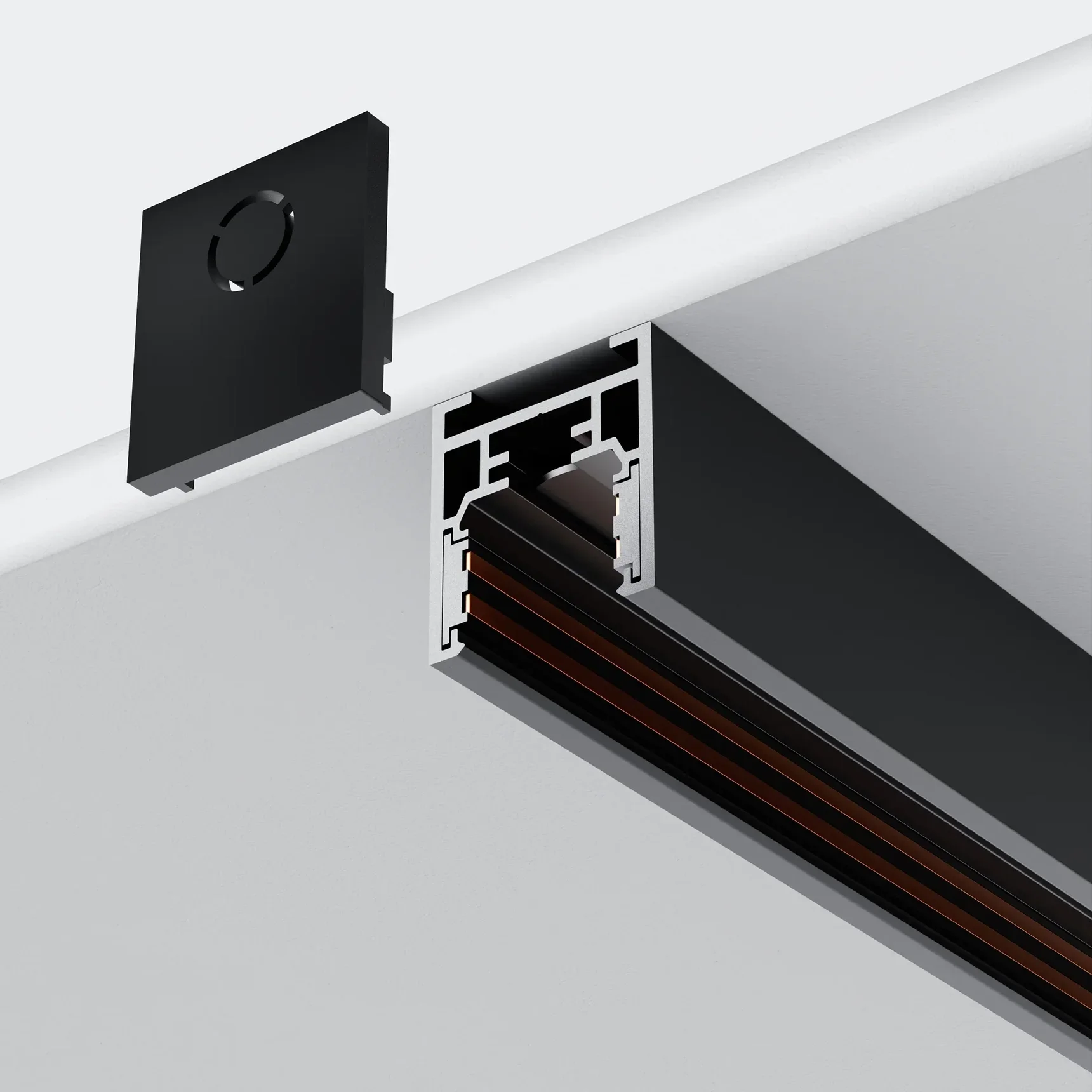 Заглушки для накладного низкопрофильного шинопровода Exility 2шт., TRAM034EC-41B