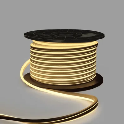 Гибкий Неон INOXHUB 8х16мм, односторонний, бухта 50м, шаг резки 1м, 120 SMD 2835 на метр, 220В, IP65, ТЁПЛЫЙ БЕЛЫЙ