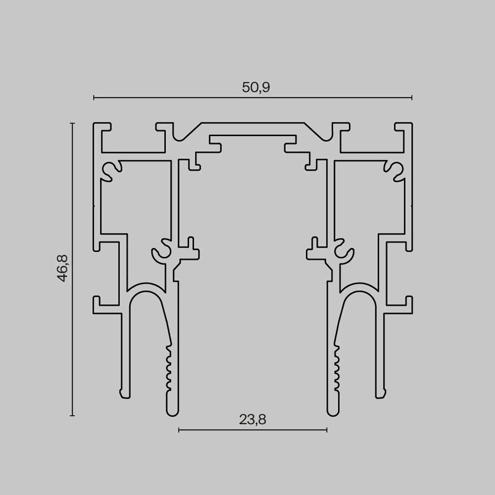 Шинопровод для монтажа в натяжной потолок Exility ClipLine, 2м, черный, TRX034-SCCL-422B