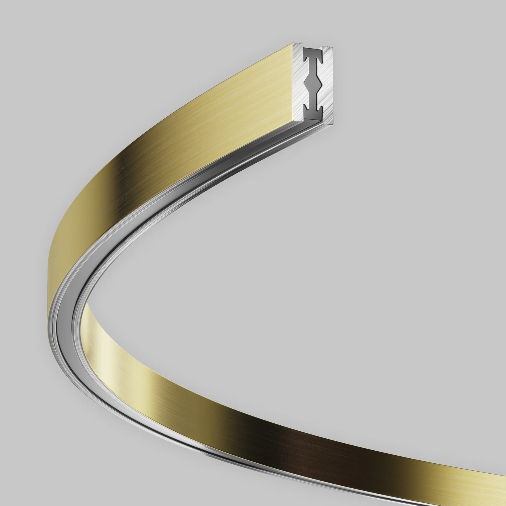 Шинопровод круглый из полукругов 1200мм Flarity латунь, TRX154-2SR-D1200-BS