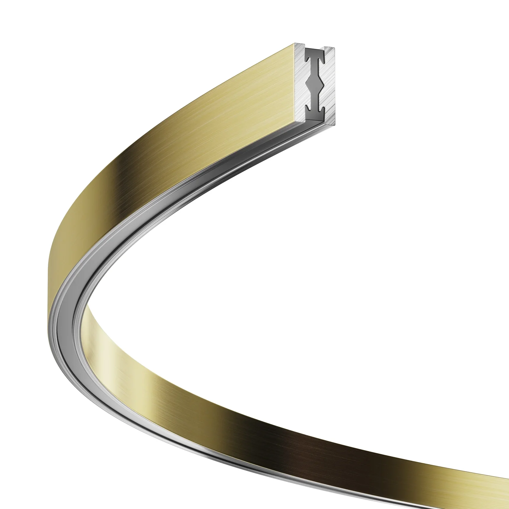 Шинопровод круглый из полукругов 1200мм Flarity латунь, TRX154-2SR-D1200-BS