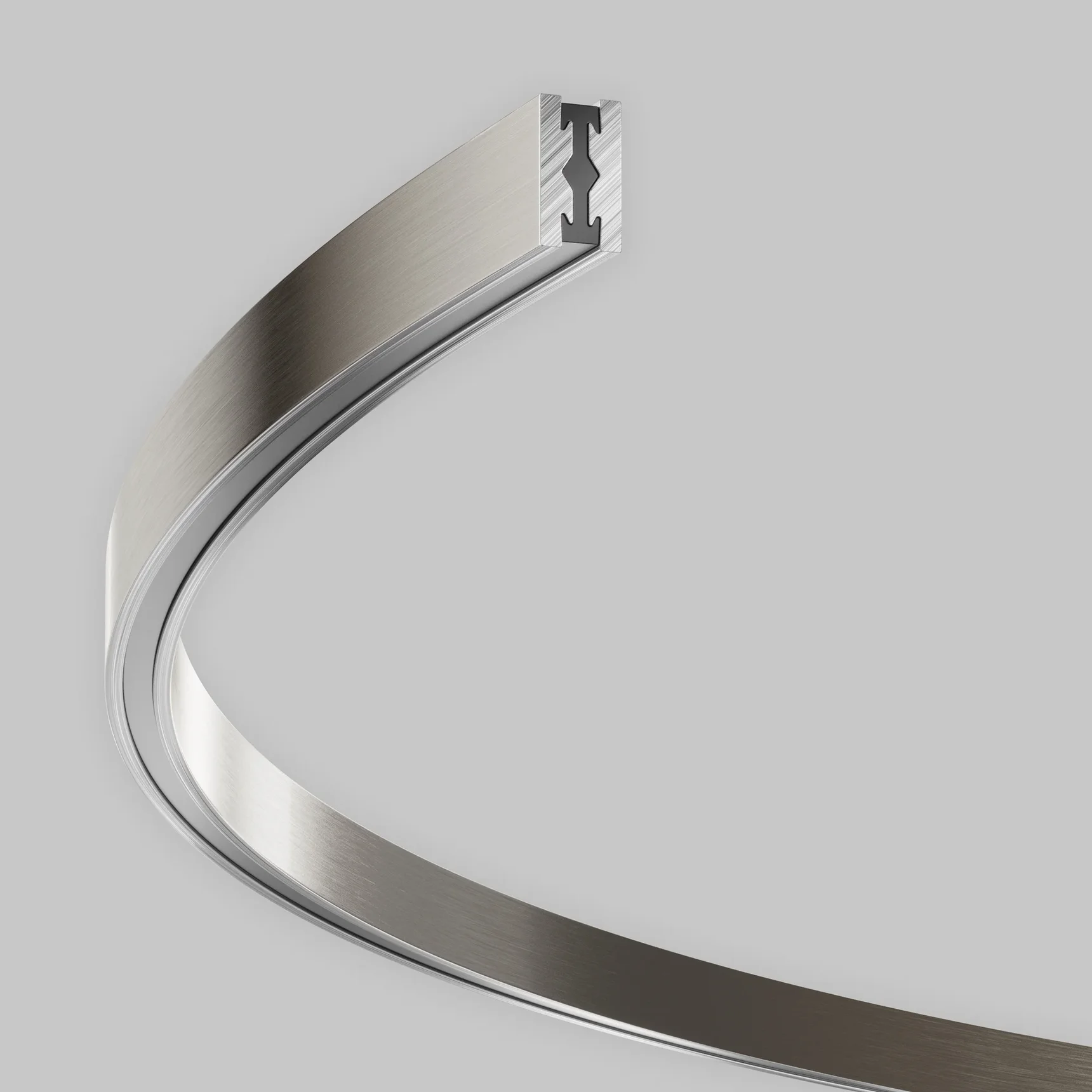 Шинопровод круглый из полукругов 1500мм Flarity платина, TRX154-2SR-D1500-PT