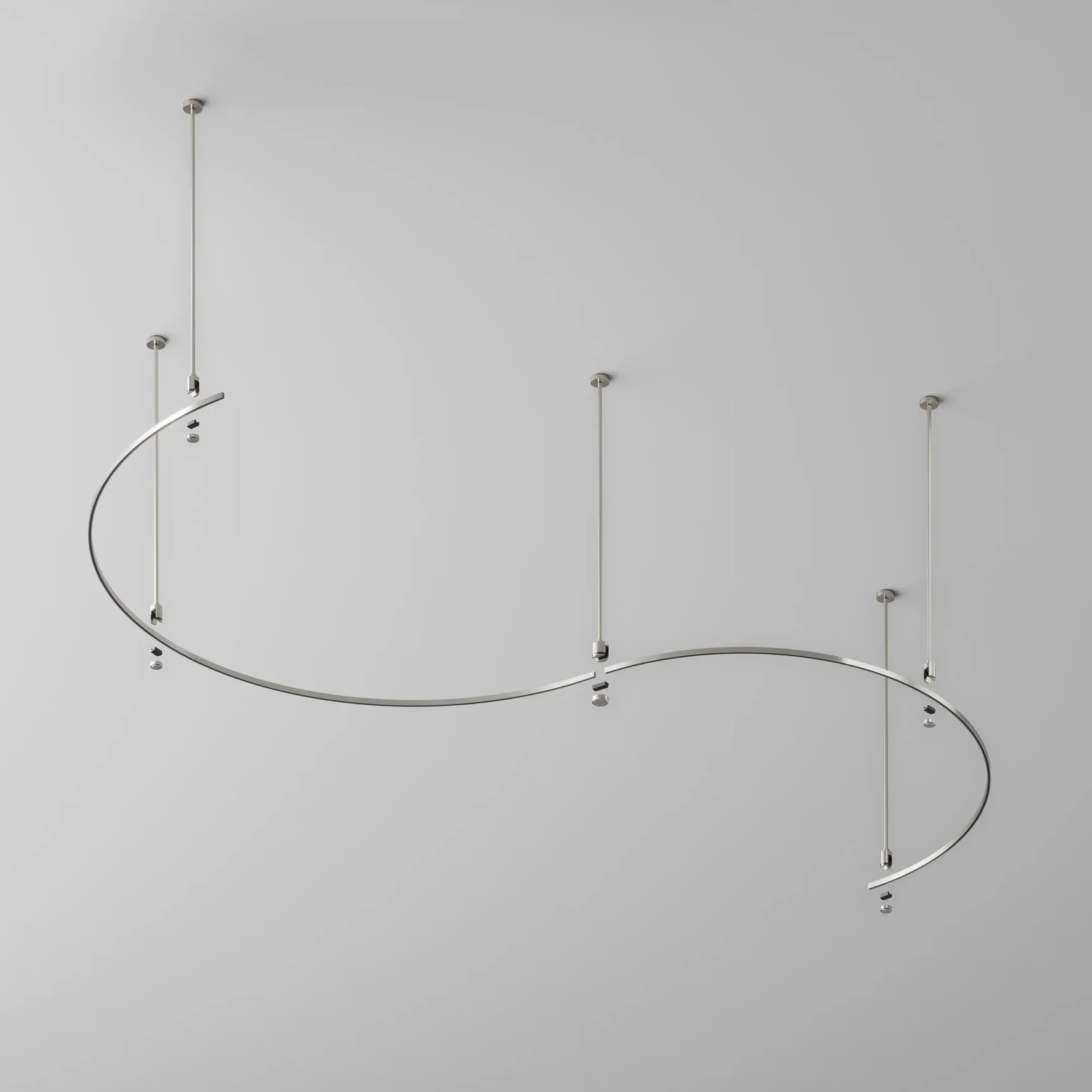 Шинопровод круглый из полукругов 1500мм Flarity платина, TRX154-2SR-D1500-PT