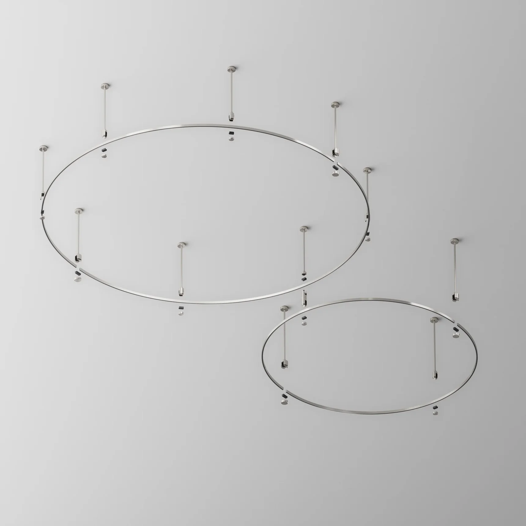 Шинопровод круглый из полукругов 1800мм Flarity платина, TRX154-2SR-D1800-PT