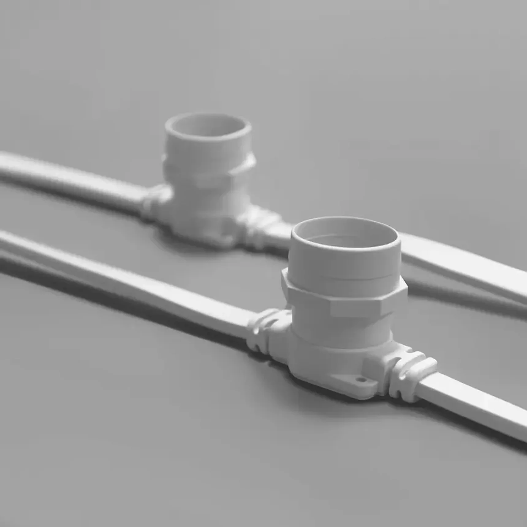 Белт-Лайт INOXHUB, шаг 40см, БЕЛЫЙ, двухжильный шлейф, 125 резиновых патронов с латунными контактами, цоколь E27, бухта 50м