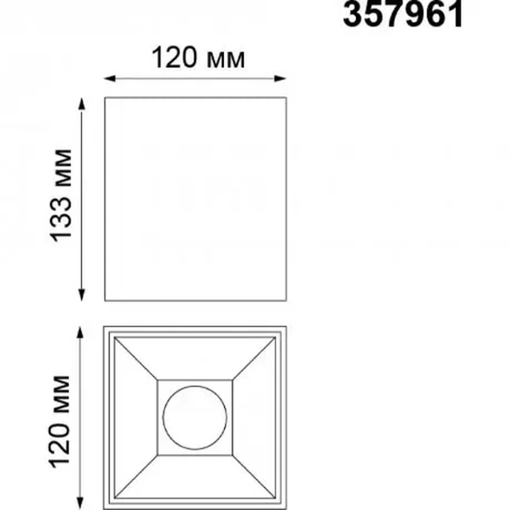 Накладной потолочный светодиодный светильник Novotech Recte 357961