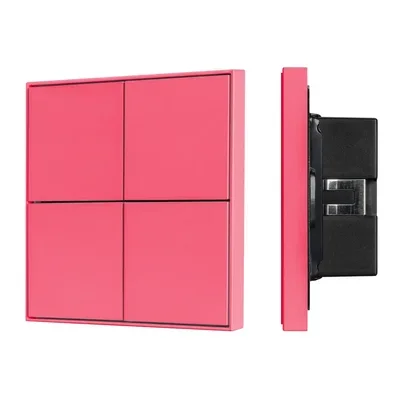 INTELLIGENT ARLIGHT Кнопочная панель KNX-304-23-IN Rose Red (BUS, Frame) (IARL, IP20 Металл, 2 года)