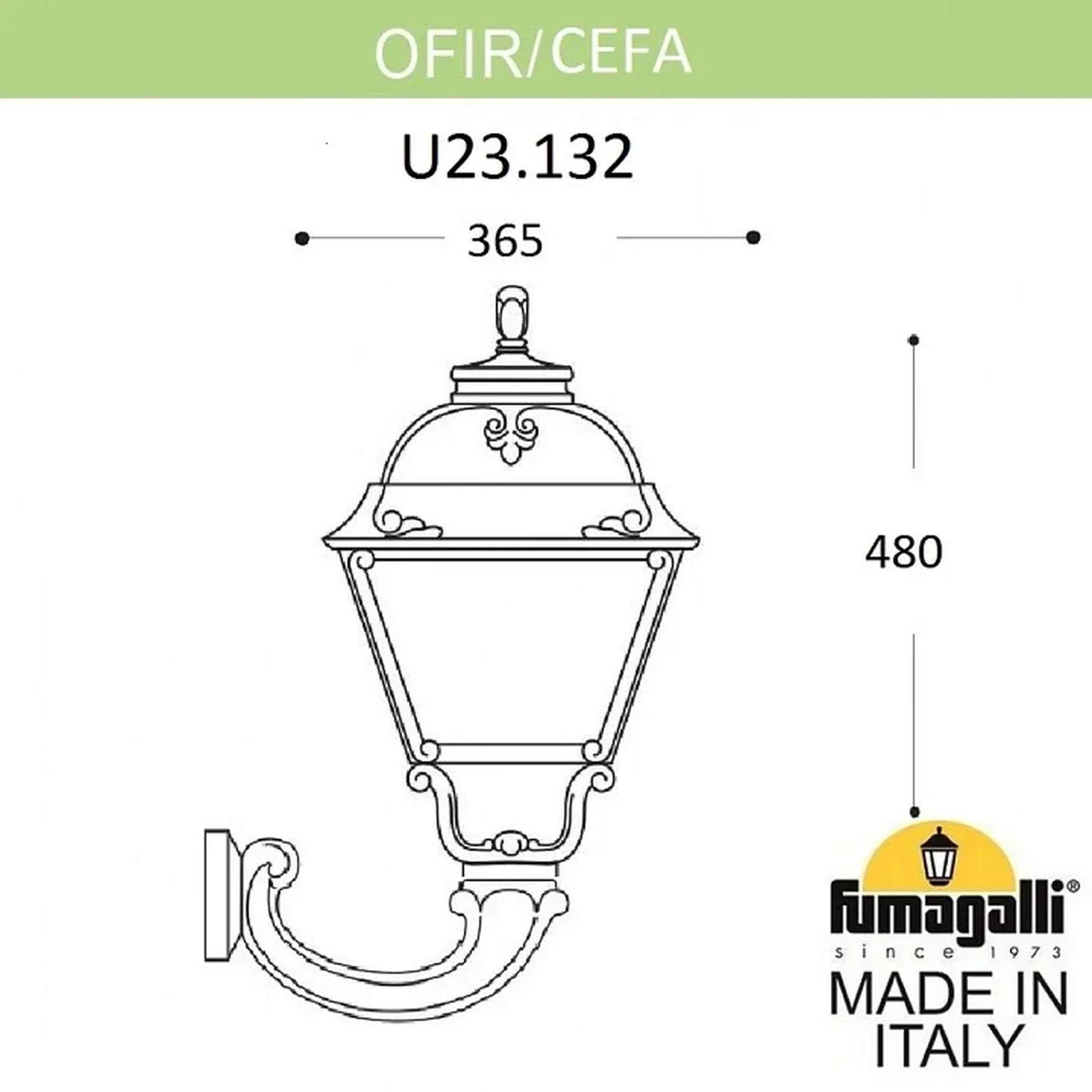 Светильник уличный настенный FUMAGALLI OFIR/CEFA U23.132.000.WYE27