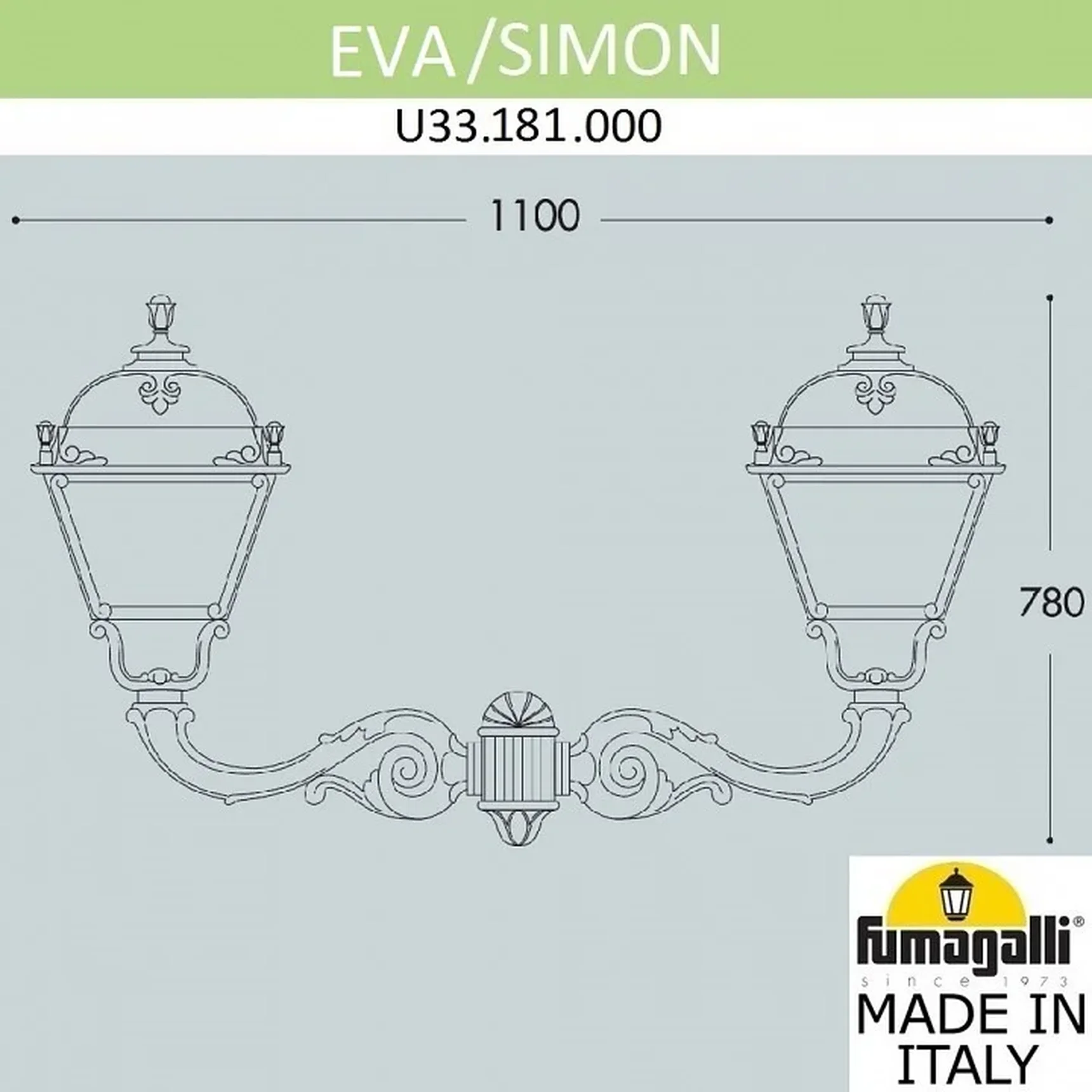 Светильник уличный настенный FUMAGALLI EVA/SIMON U33.181.000.AXH27 Черный