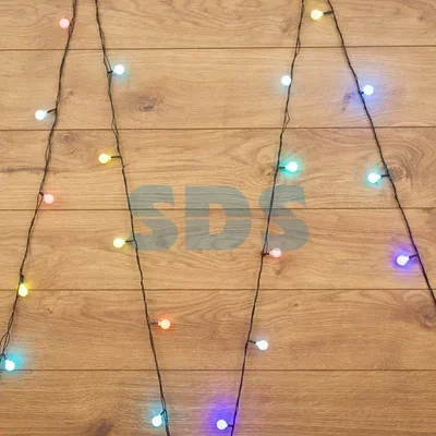 Гирлянда Шарики Ø18мм 5м, темно-зеленый ПВХ, 30 диодов, цвет RGB