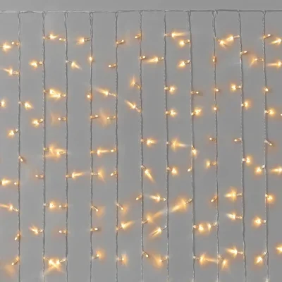Гирлянда Занавес INOXHUB 2х1.5м Облегчённый, 300 LED, 220В, IP65, прозрачный провод, ТЁПЛЫЙ БЕЛЫЙ