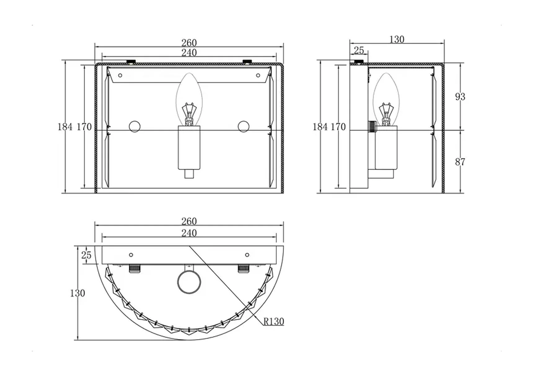 Настенный светильник (бра) Wonderland E14x1, MOD313WL-01G