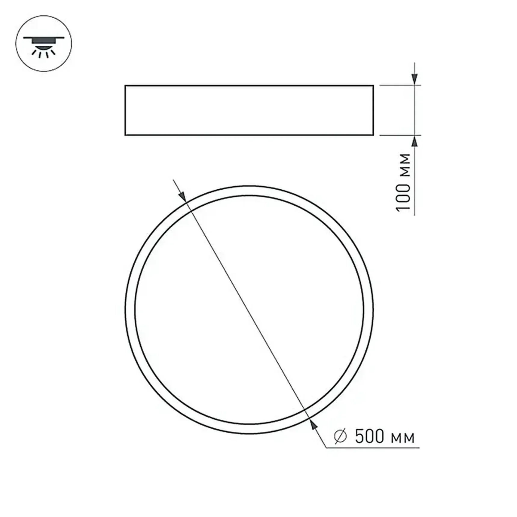 Светильник SP-TOR-PILL-R500-35W Warm3000 (BK, 120 deg, 230V) (Arlight, IP20 Металл, 3 года)