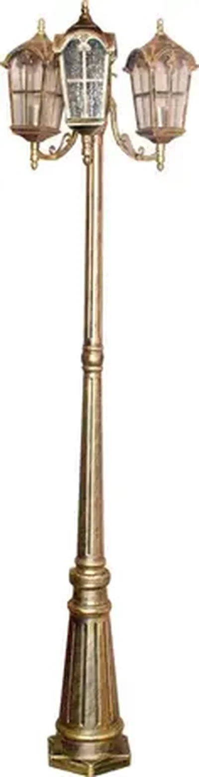 Светильник садово-парковый, 3*60W 230V E27 черное золото, PL110