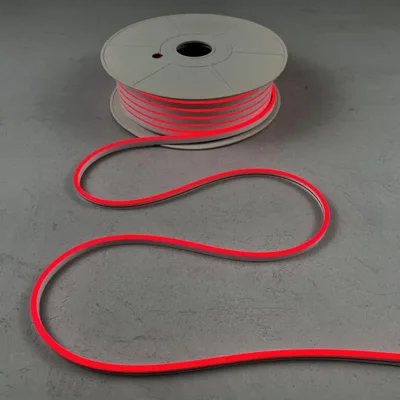 Односторонний Гибкий Неон 6х12мм Красный 12В, IP65