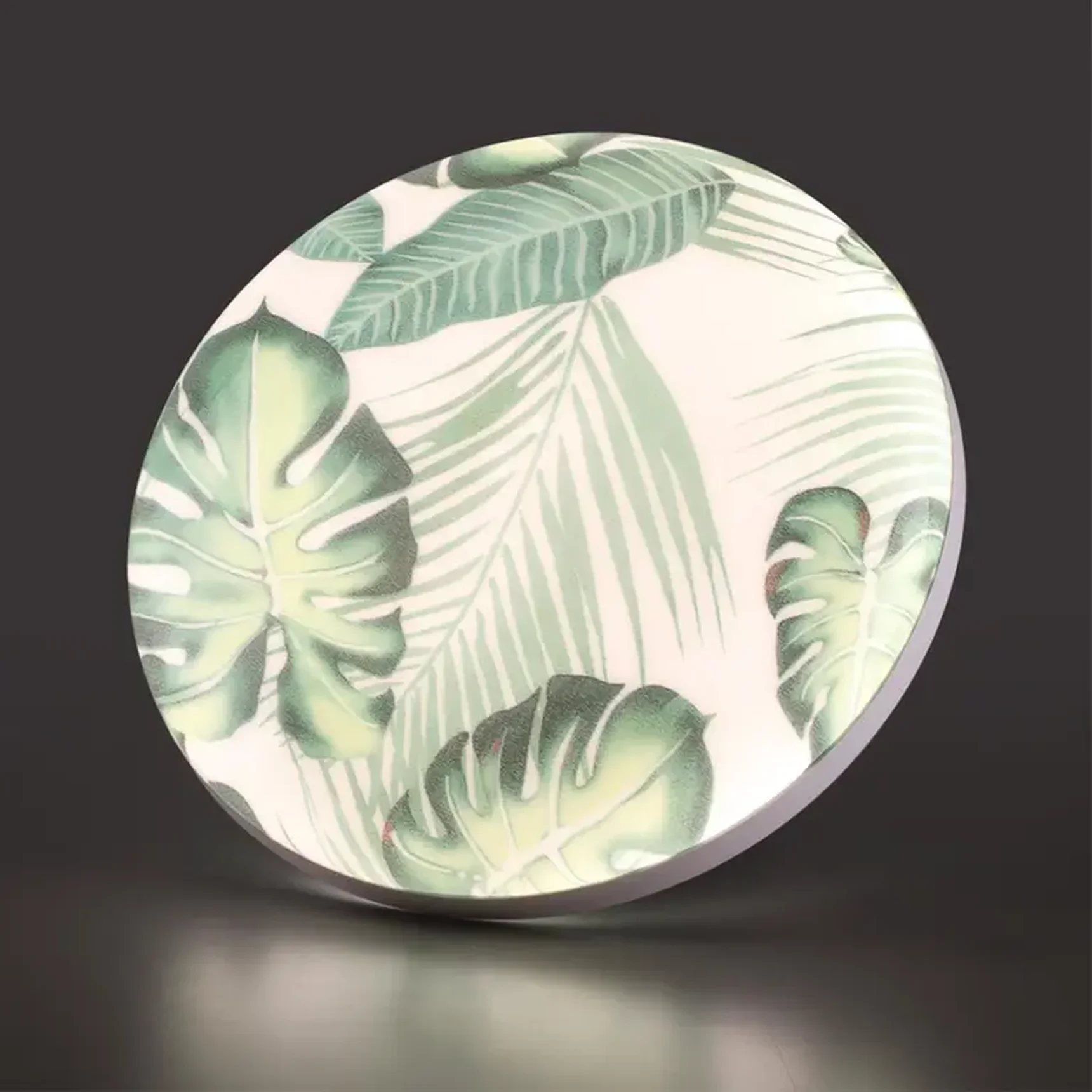 7748/EL PALE SN Светильник светодиодный потолочный пластик/белый/зеленый LED 70Вт 3000-6000К D480 IP43 пульт ДУ FLORI