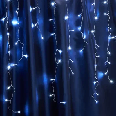 Гирлянда - бахрома 230V 240 LED синий, длина 5,3м, высота 0,8м, IP44, сетевой шнур 3м в комплекте, CL23