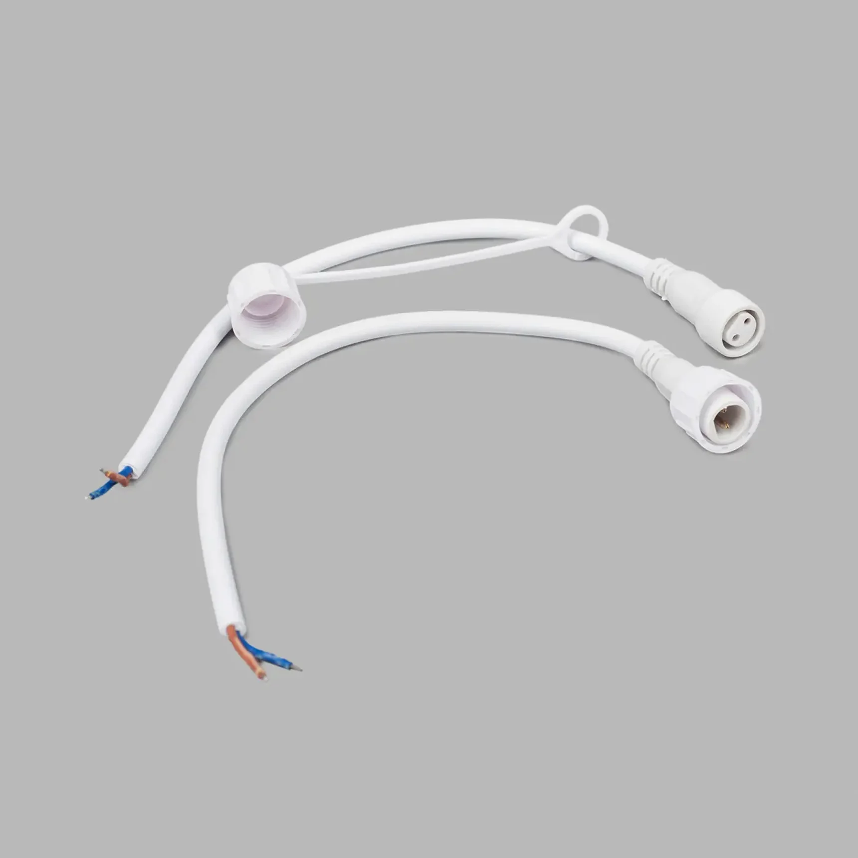 Коннектор 2-pin, ПАПА-МАМА, БЕЛЫЙ провод