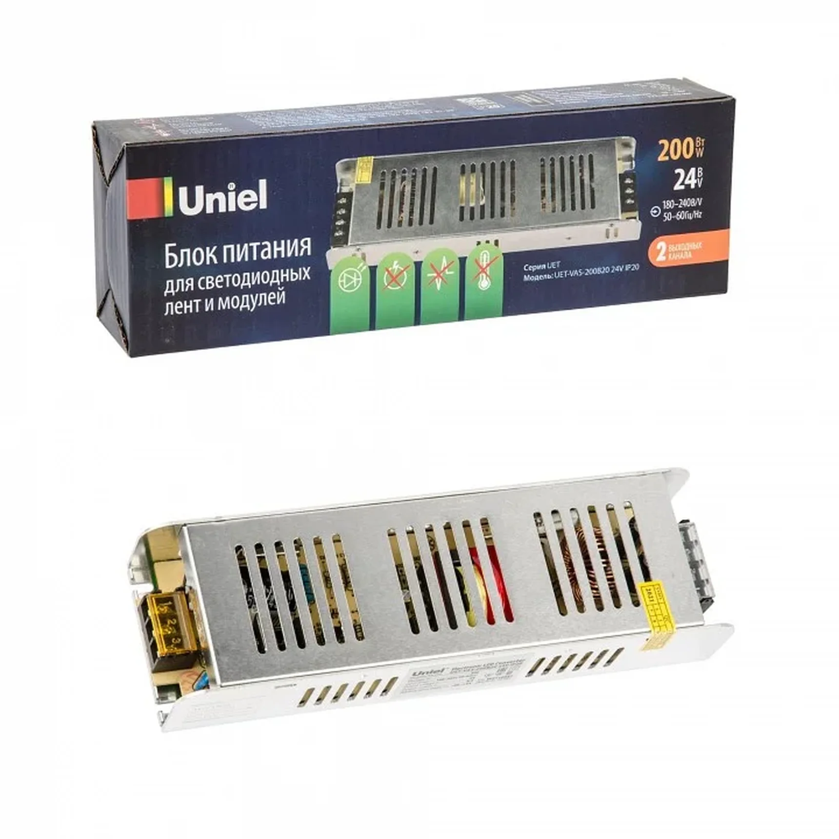 UET-VAS-200B20 24V IP20 Блок питания, 200Вт.