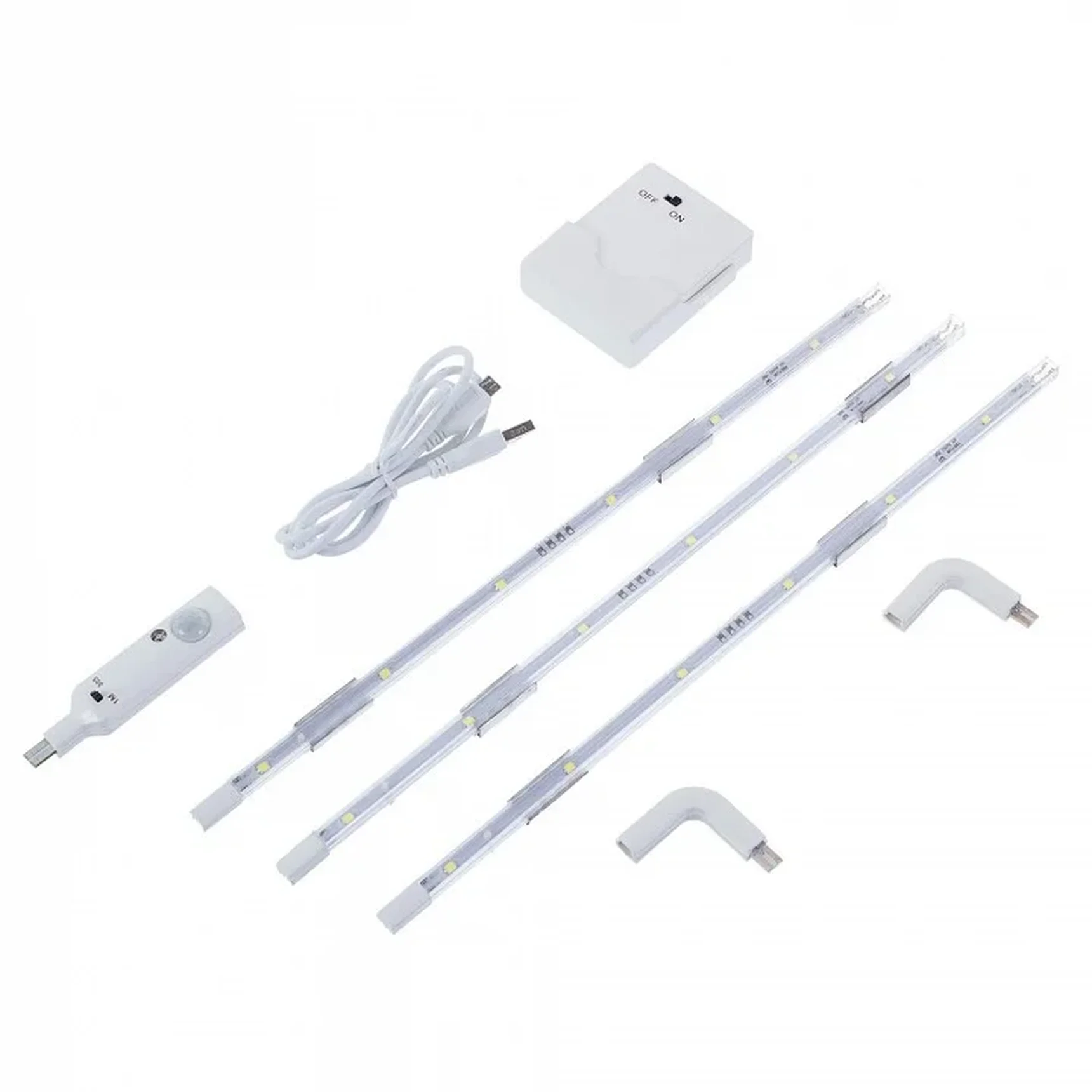 ULM-F42-3W/4200K SENSOR IP20 WHITE Комплект светодиодных полосок с датчиком движения 10Lux. Питание 4ААА. 150Lm. Белый