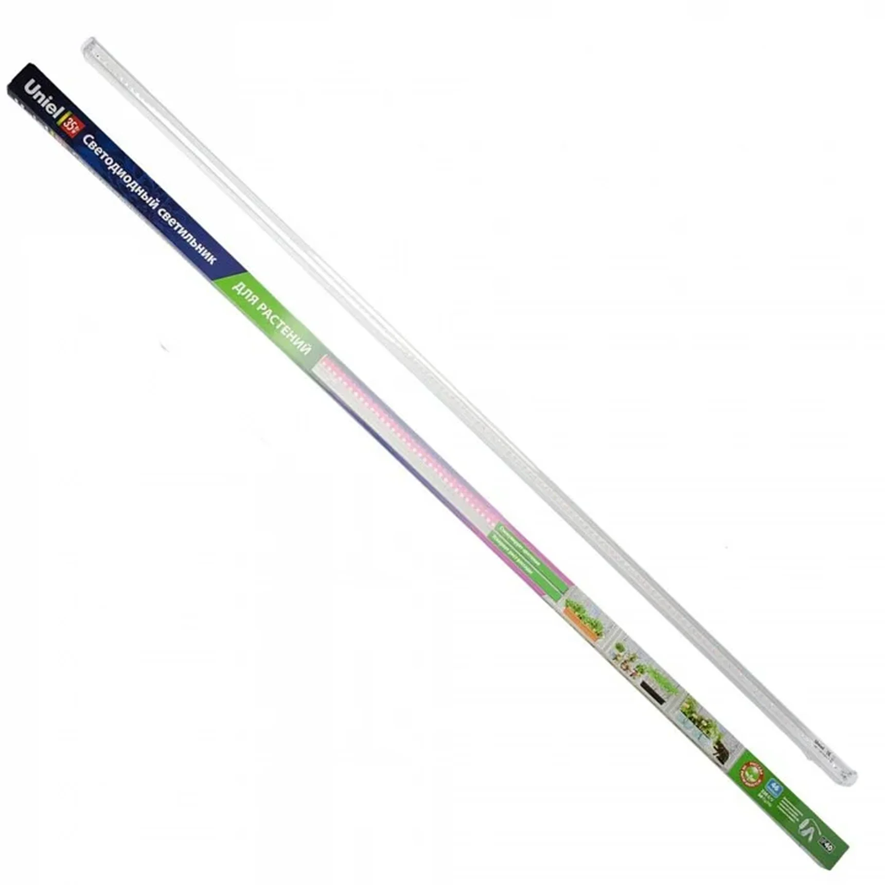 ULI-P21-35W/SPSB IP40 WHITE Светильник для растений светодиодный линейный, 1150мм, выкл. на корпусе. Спектр для рассады и цветения. TM
