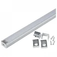 UFE-K10 SILVER/FROZEN 200 POLYBAG Накладной алюминиевый профиль с матовым рассеивателем, 200 см. 2 заглушки+4 крепежа