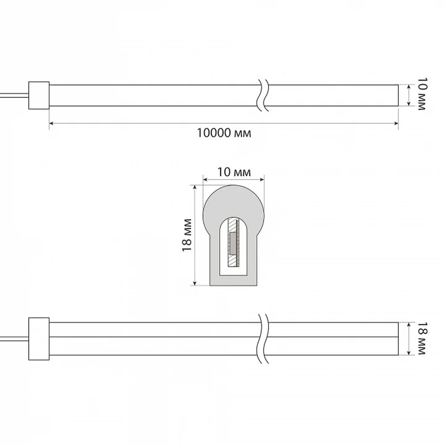 ULS-N22 10M/RGB/1.5M IP67 RRP100C01 Комплект светодиодной ленты 10 м. IP67. RGB. Cетевой шнур 1,5 м с контроллером
