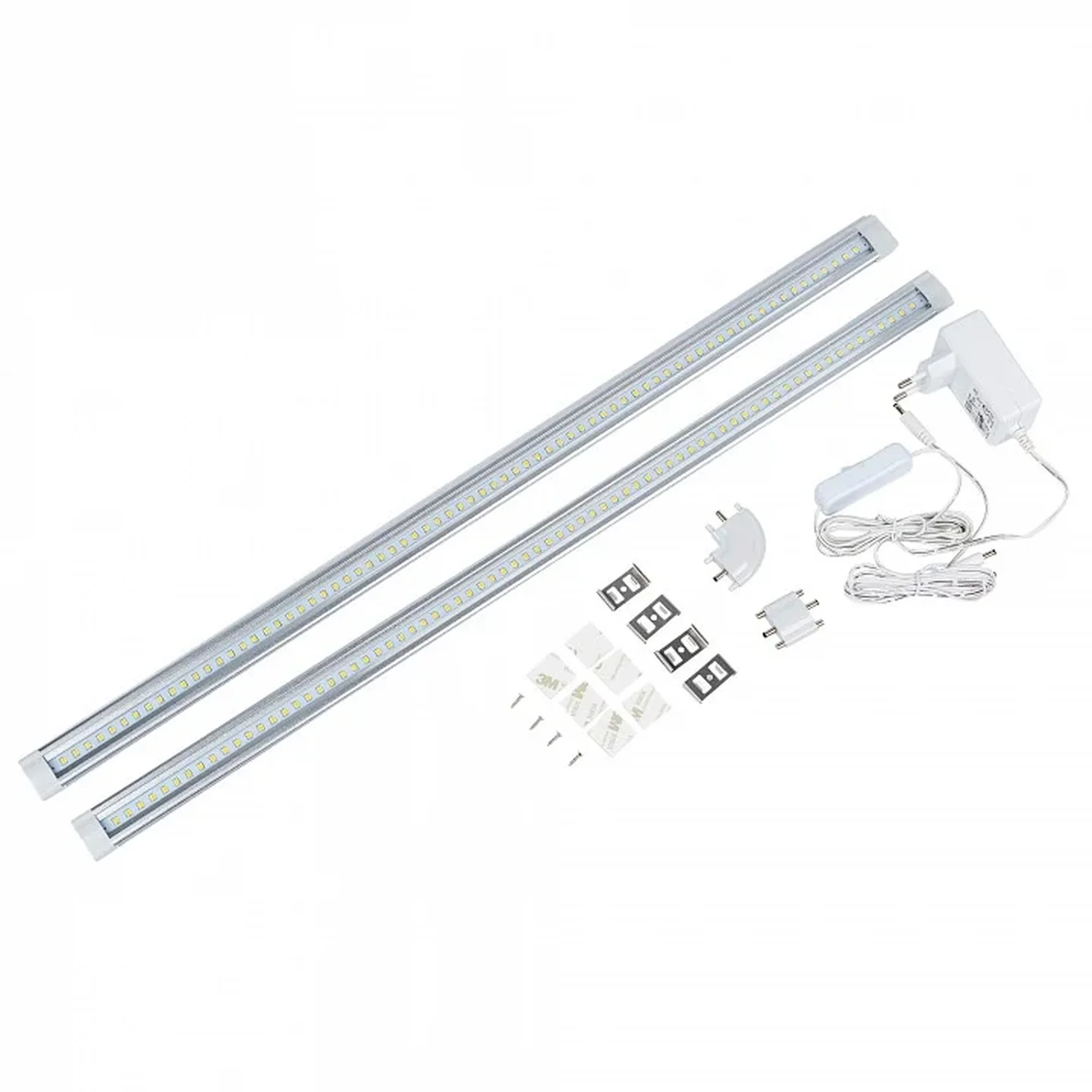 ULM-F45-2x6W/4500K IP20 SILVER Светильники светодиодные для мебели, набор из 2-х шт. Механический выключатель. 600*25*8мм. 2*500Lm. ТМ