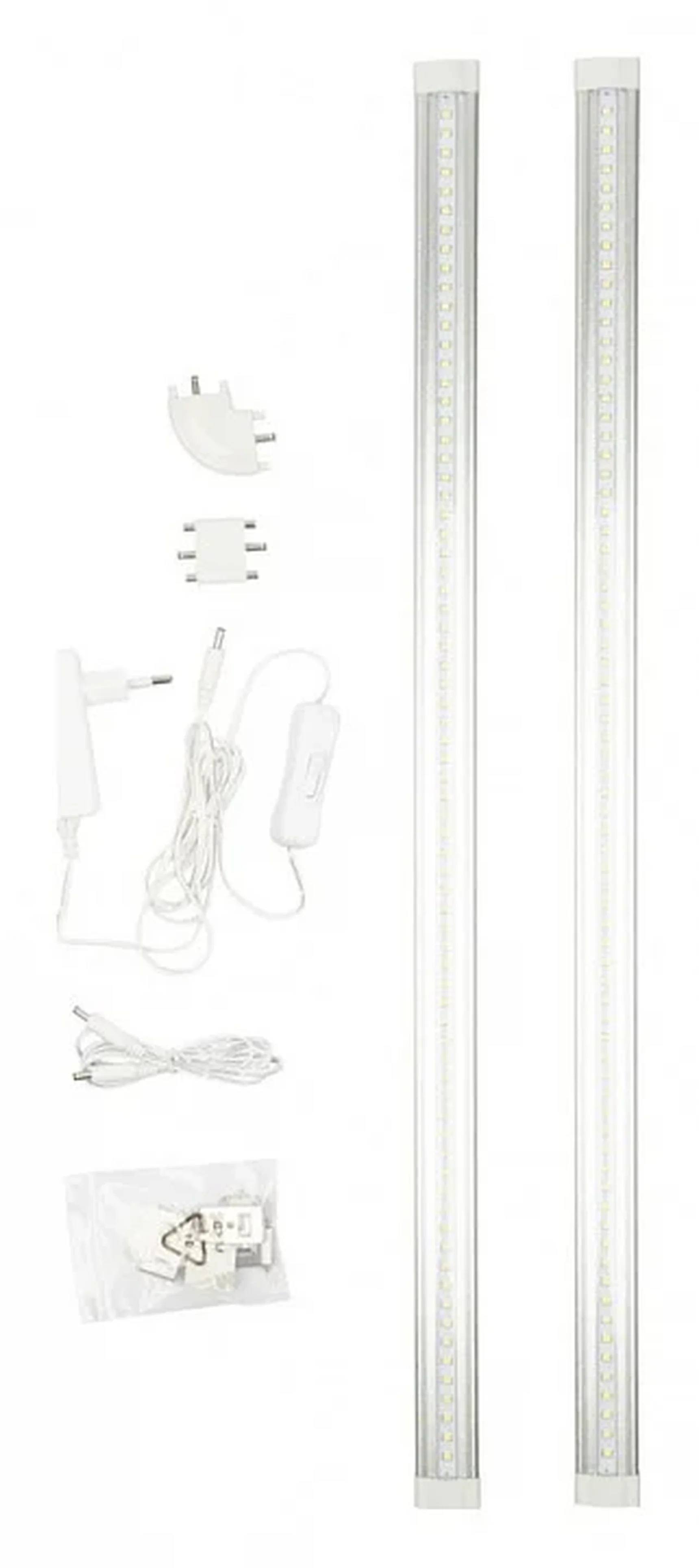ULM-F45-2x6W/4500K IP20 SILVER Светильники светодиодные для мебели, набор из 2-х шт. Механический выключатель. 600*25*8мм. 2*500Lm. ТМ