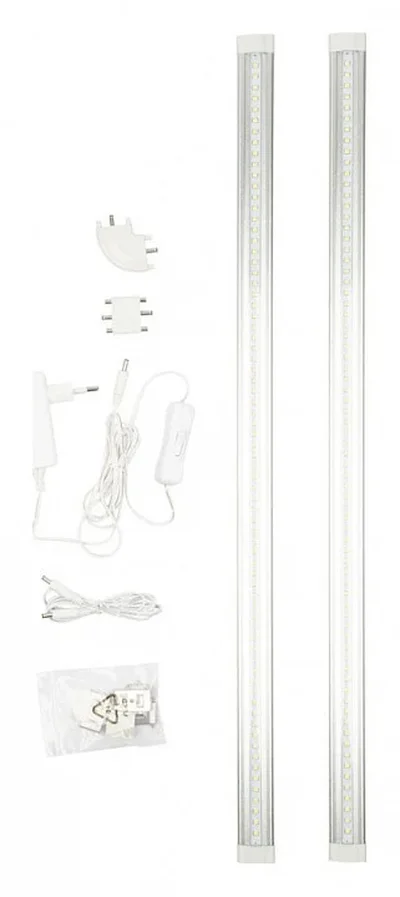 ULM-F45-2x6W/4500K IP20 SILVER Светильники светодиодные для мебели, набор из 2-х шт. Механический выключатель. 600*25*8мм. 2*500Lm. ТМ